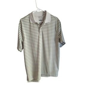 IZOD Golf Classix Men's M Green Striped Short Sleeve Polo Shirt